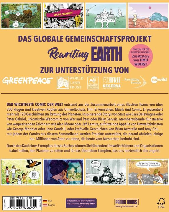 Actual product image Panini Der wichtigste Comic aller Zeiten: Geschichten, um die Welt zu retten (German, Jeff Lemire, Brian Azzarello, David Mack, Cliff Chiang, Jane Goodall, 2024)