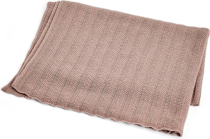 Actual product image Smallstuff - Baby blanket, fishbone, merino wool - Powder - 80x100 cm (70007-83) (80 x 100 cm)