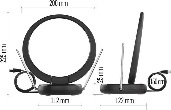 Productafbeelding Emos Binnenantenne CITY RING-C500, DVB-T2, DAB, LTE/4G/5G Filter (Binnenantenne, DVB-T / -T2)