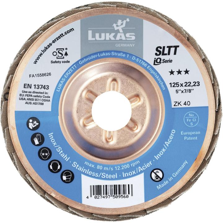 Actual product image Abrasive flap disc SLTT 125 grit 40 zirconia alumina steel backing PU: 10 (40)