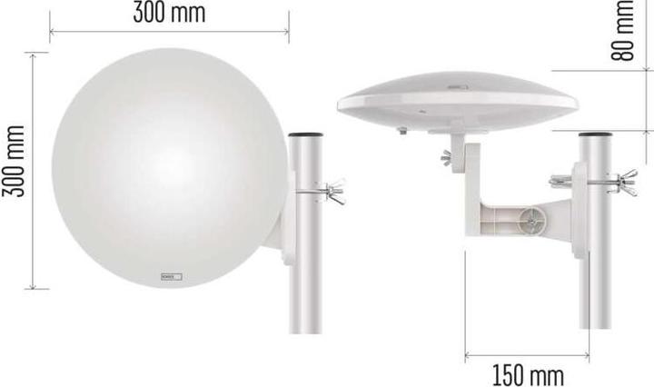 Actual product image Emos Village Moon-V900 (Parabolic antenna, 20 dB, DAB/ DAB+, LTE, DVB-T / -T2)