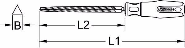 Actual product image KS Tools Triangular file (Cut 2, 420 mm)