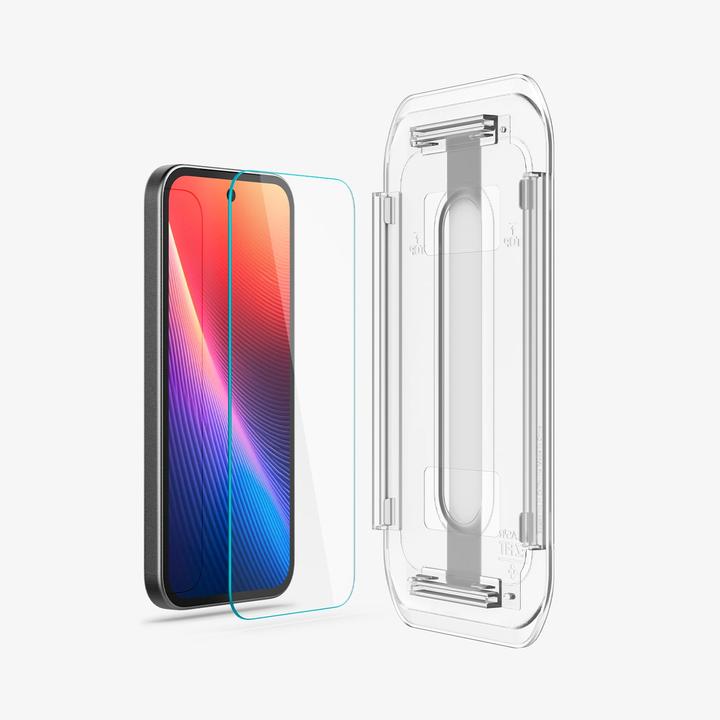 Immagine prodotto Spigen EZ Fit Gehärtetes Glas Clear Displayschutzfolie mit Einbaurahmen Google Pixel 9a (2 Pezzo/i, Google Pixel 9a)