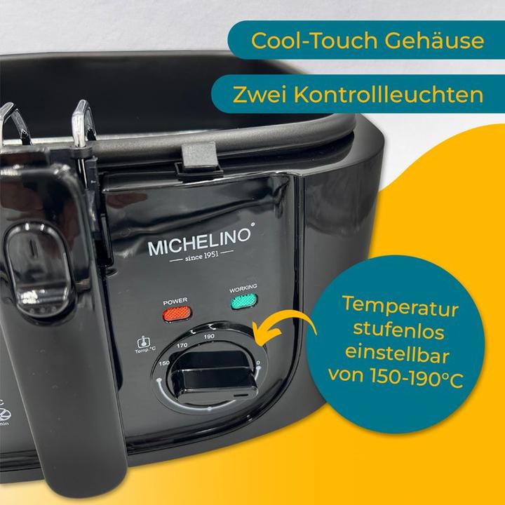 Image du produit Michelino Friteuse Appareil à frire Panier à friture Appareil à cuire les graisses