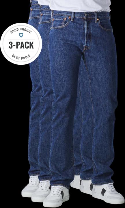 Levis 501 Jeans Straight Fit dark stonewash 3-Pack (W38/L32)