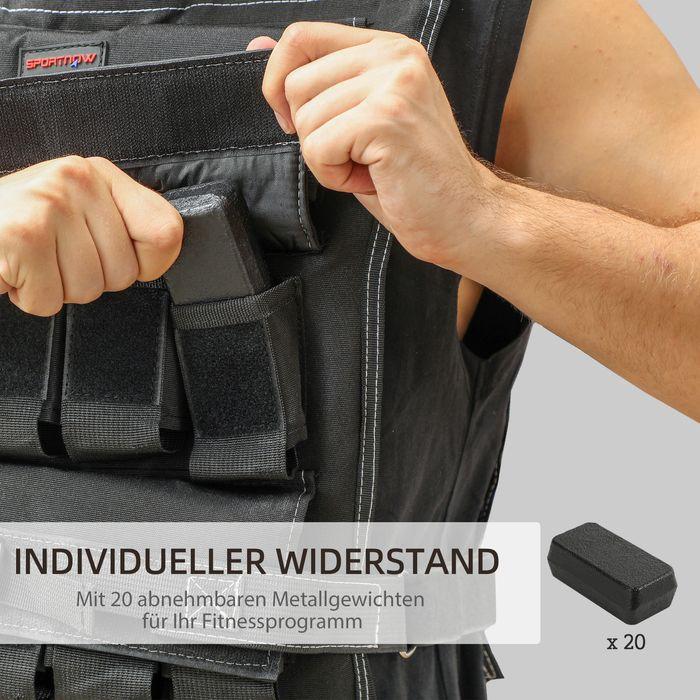 Produktbild Swisshandel24 verstellbare Gewichtsweste 20kg mit Reflektierenden Streifen, Trainingsweste