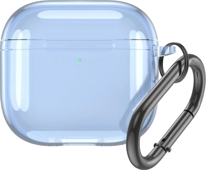 Actual product image Hurtel Airpods 4 Transparent Case - Blue (Headphone sleeve)