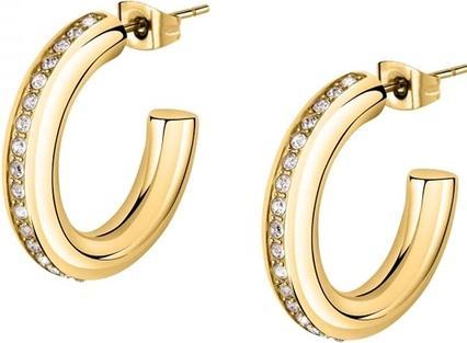 Actual product image Morellato Luxury gold-plated earrings with clear crystals Creole SAVN01