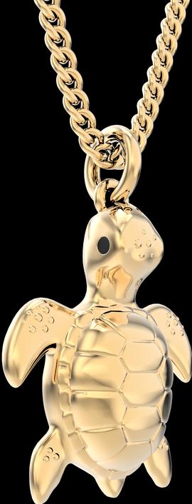 Image du produit MTM Collier Tortue de mer (Laiton, Or 18k, 43 cm)
