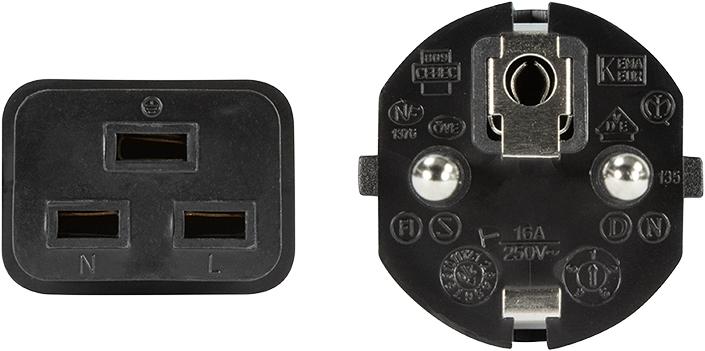 Image du produit LogiLink Cordon d'alimentation CEE 7/7-IEC C19 noir 1.80m (1.80 m)