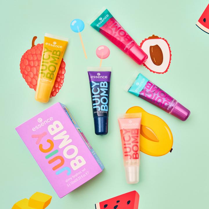 Produktbild essence Juicy Bomb Set (106 Mellow Mango, 101 Lovely Litchi, 102 Witty Watermelon, 105 Bouncy Bubblegum)