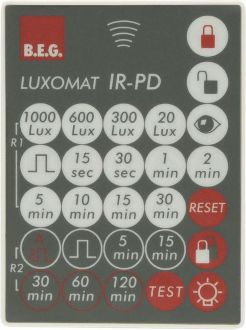 Actual product image BEG Luxomat remote control 92160 for PD1, PD2, PD4, PD5, Indoor 180M