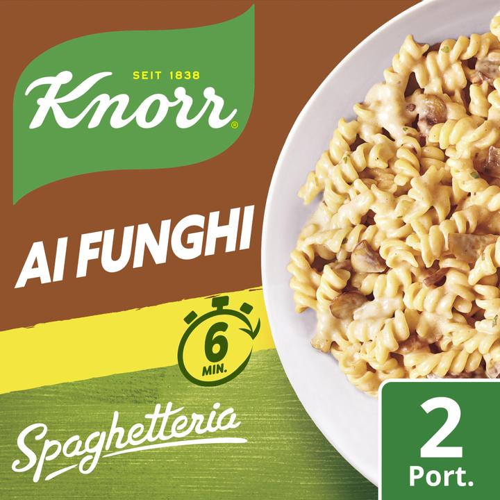 Image du produit Knorr Spaghetteria Ai Funghi Pasta avec sauce aux champignons, sachet pâtes avec sauce crémeuse (218 g)