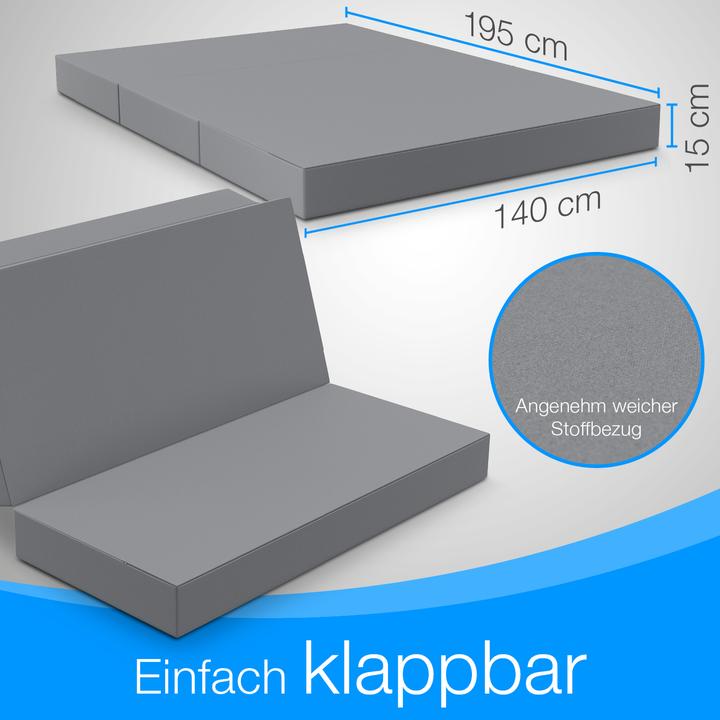 Actual product image Bestschlaf Klappmatratze, 3-teilige Faltmatratze, Reisebett, Gästematratze (140 x 195 cm, Foam core)