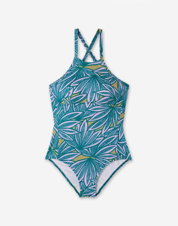 Olaian Badeanzug Damen Andrea Flow blau/violett