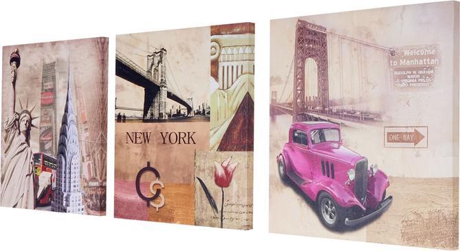 Produktbild Swisshandel24 Leinwandbild, Wandbild Keilrahmenbild Kunstdruck, 3-teilig 150x50cm - New York (150 x 50 cm)