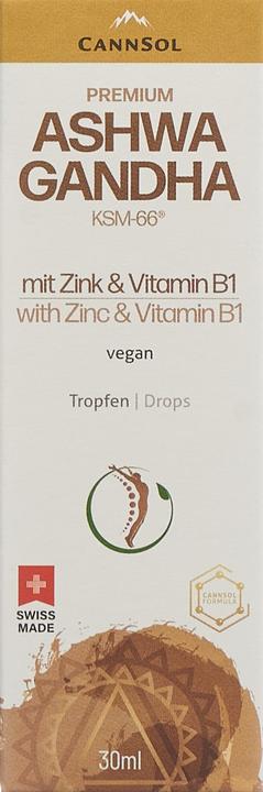 Immagine prodotto Cannsol Ashwagandha KSM-66 premium con zinco e vitamina B1 in gocce (1 Pezzo/i, Olio)
