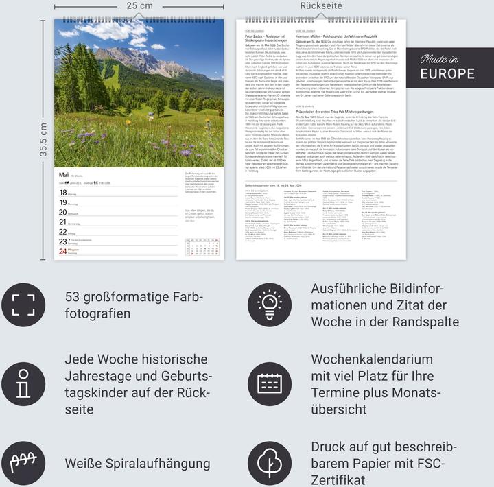 Actual product image Harenberg Berge Wochenplaner 2026 - 53 faszinierende Fotografien (Hardcover, German)