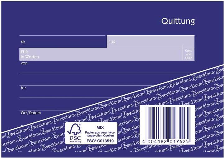 Image du produit Avery reçu petit entrepreneur hors TVA, A6 transversal (40 x)