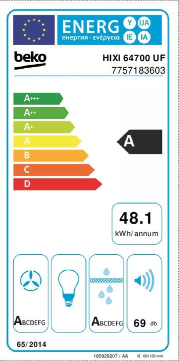 Energy Label Beko HIXI 64700 UF