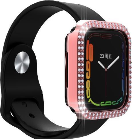 Produktbild Cover-Discount Apple Watch 45mm - Glitzer Strass Schutz Case rosa