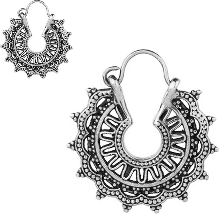 Star Piercing Ohrring silber Blume mit Sonne (ohne Messing, Titan G23)