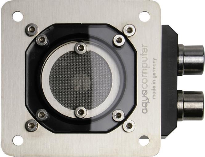 Actual product image Aqua Computer Filter with stainless steel mesh, shut-off valves and installation cover