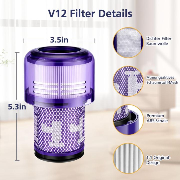 Image du produit Plutoos Filtre de rechange pour Dyson V12 Detect Slim Absolute/Total Clean/Extra/Fluf