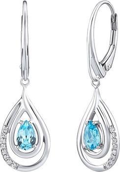 Immagine prodotto Silvego Orecchini di lusso in argento con topazio azzurro e zirconi FWE10130LBT