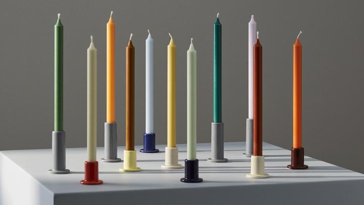Actual product image HAY - Tube Candleholder Small - Blue