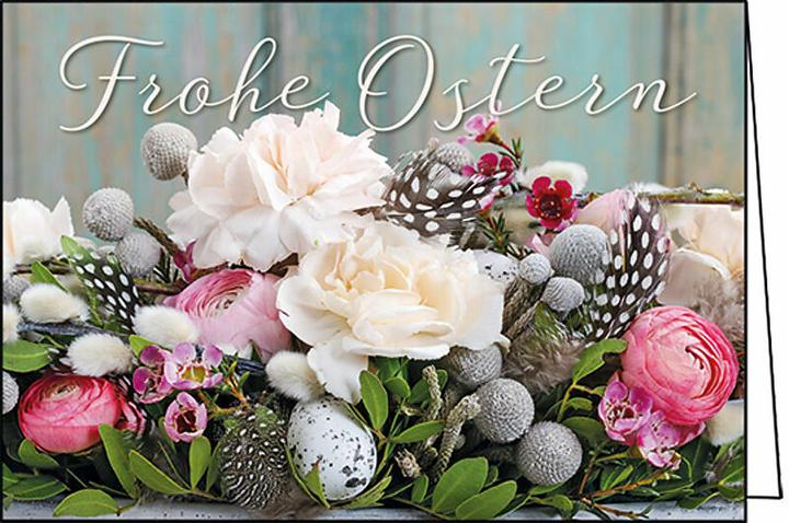 Actual product image Edition Gollong Doppelkarte. Frohe Ostern (Osternest mit Blten)