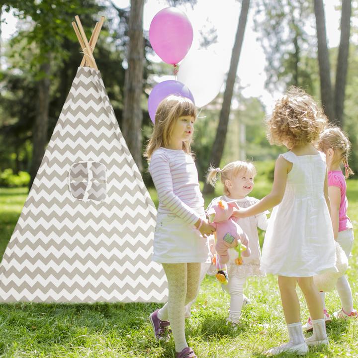 Immagine prodotto Relaxdays Tenda Giocattolo per Bambini, Bianca/Grigia