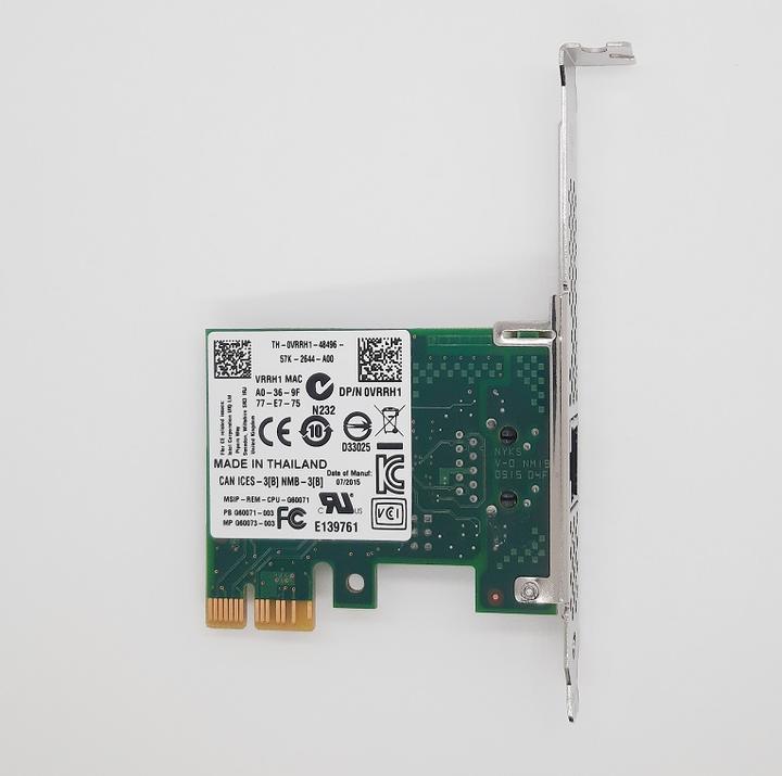 Actual product image Dell Intel Single Port 1 Gigabit (PCIe)