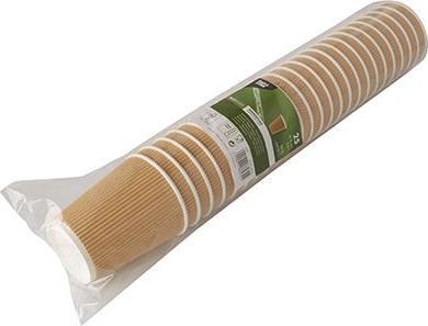 Immagine prodotto Papstar Bicchiere di carta "pure" Ripple Wall, 0,4 l, beige in cartone scanalato con rivestimento in PLA (25 x)