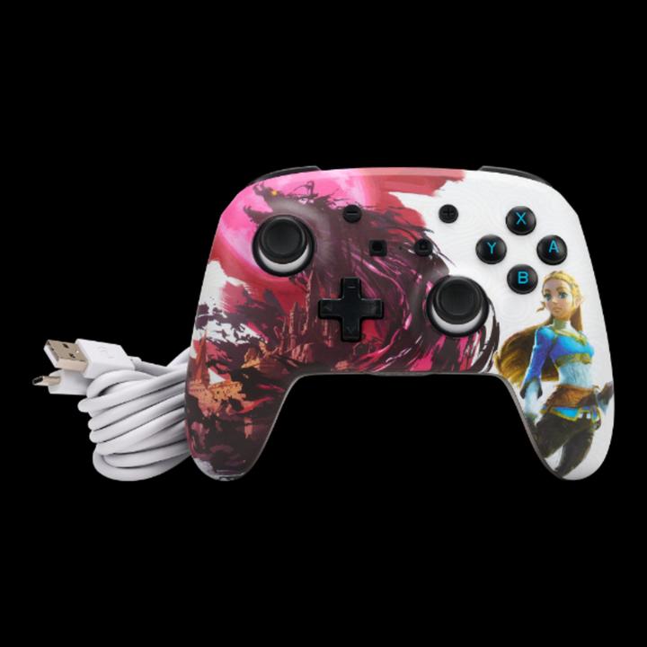 Image du produit PowerA Manette Switch sans fil améliorée - Zelda Blood Moon (rose/blanc) (Switch Lite, Switch)