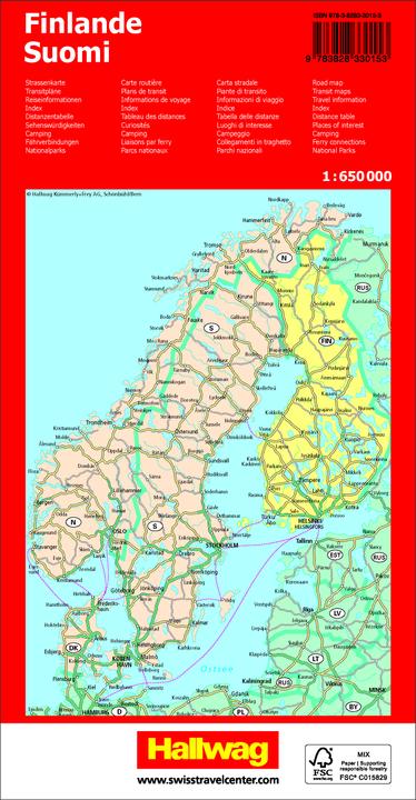Produktbild Hallwag Strassenkarte Finnland 1:650.000