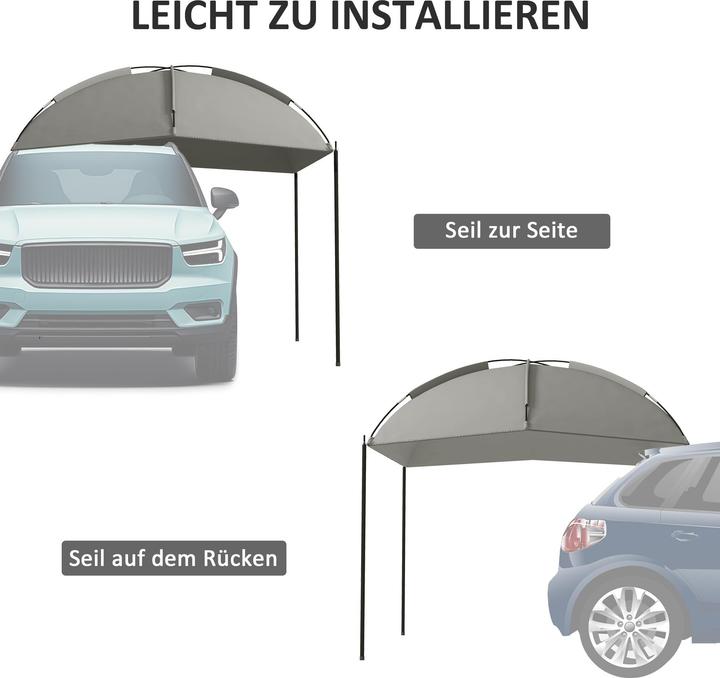Actual product image Outsunny Automarkise Polyester, Stahl Hellgrau (3.30 kg)