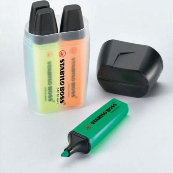 Actual product image STABILO Highlighter Bix Box (Orange, Yellow, Blue, Green, 5 mm, 4 x)