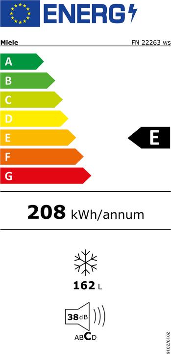 Energy Label Miele FN 22263 ws (Stand-alone, 162 l)