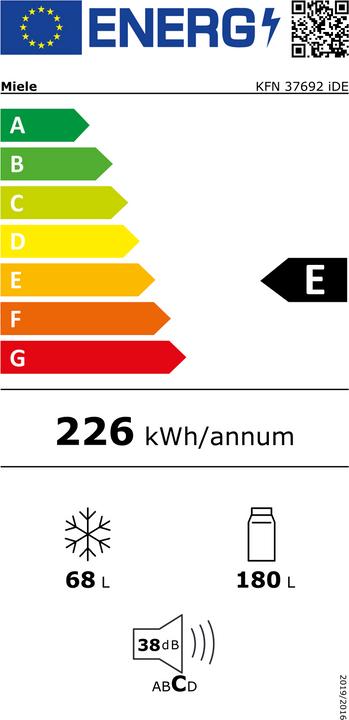 Label énergétique Miele KFN 37692 iDE Re (248 l)
