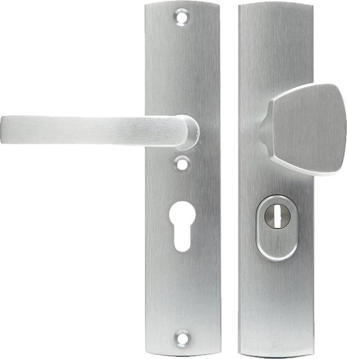 Produktbild AXA Veiligheidsbeslag (Curve Plus) Aluminium geslepen: Knop-Kruk (model S/Blok) PC55 met kerntrekbeveili