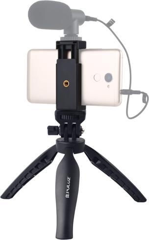 Image du produit Puluz Desk Plastic Tripod Mount with Phone Clamp & Adjusting Tripod Head for Smartphones (Black) (Matières plastiques)