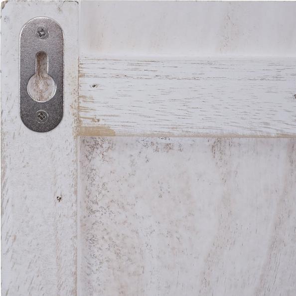 Produktbild Mendler Wandgarderobe mit Pinnwand, Shabby Look Vintage, 8 Haken 91x60cm - weiss, shabby
