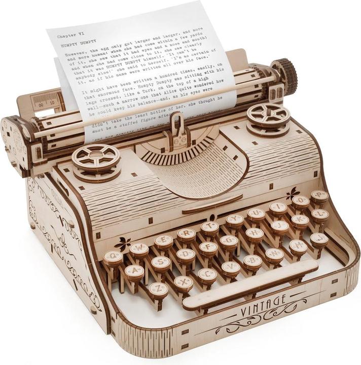 Actual product image Eco Wood Art Typewriter