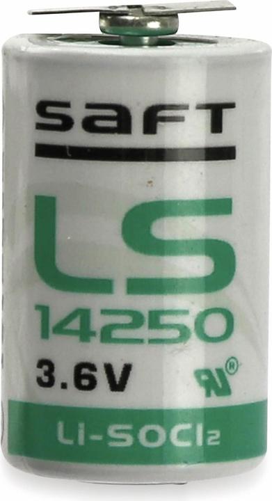 Produktbild Saft Lithium-Batterie LS 14250-3PF, 1/2 AA, 2/1 Print ++/-, 3,6 V-, 1200 mAh (1 Stk., 1/2 AA, 1200 mAh)