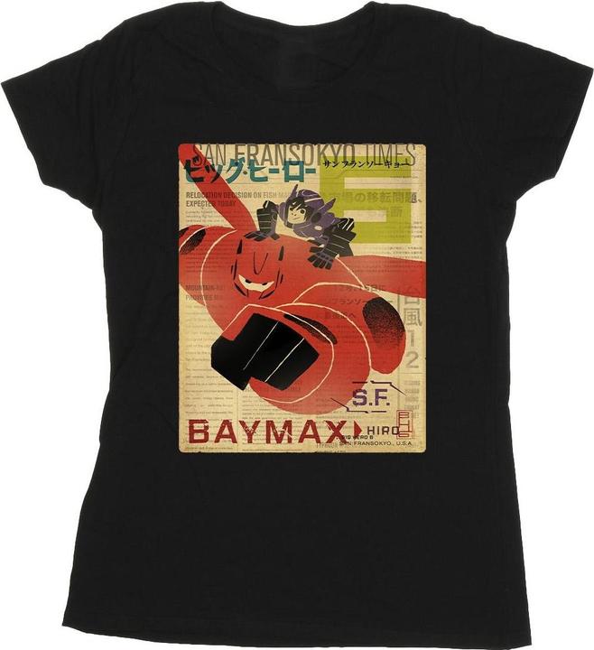 Disney Big Hero 6 Baymax Flying Baymax Newspaper TShirt (L)