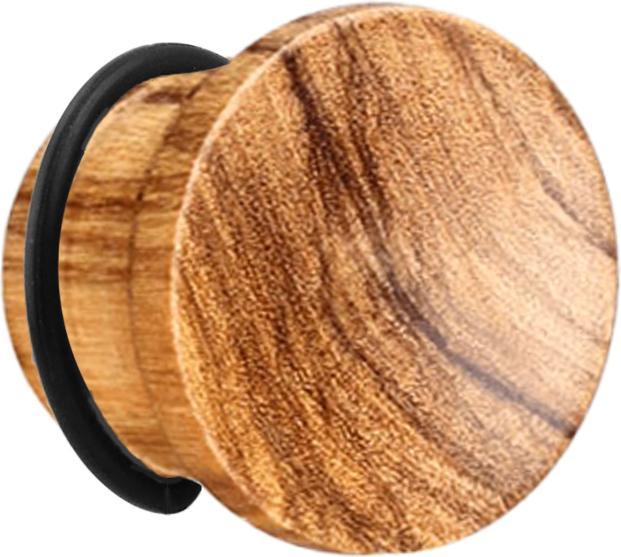 Star Piercing Flared Plug aus Olivenholz mit O-Ring (ohne Messing, Organisch)
