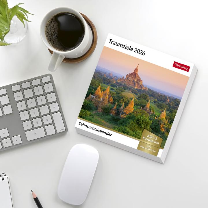 Produktbild Harenberg Traumziele Sehnsuchtskalender 2026 - Wochenkalender mit 53 Postkarten (Deutsch)