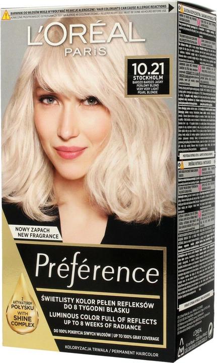 Produktbild L'Oréal Paris L'Oréal Preference hair dye Z2 10.21 Stockholm (Z2 10.21 Stockholm)
