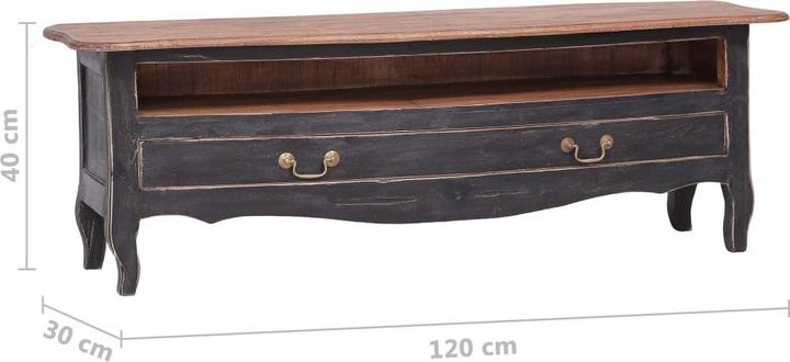 Produktbild VidaXL TV Schrank Schwarz Recyceltes Massivholz Lowboard Fernsehtisch HiFi (30 x 120 x 40 cm)